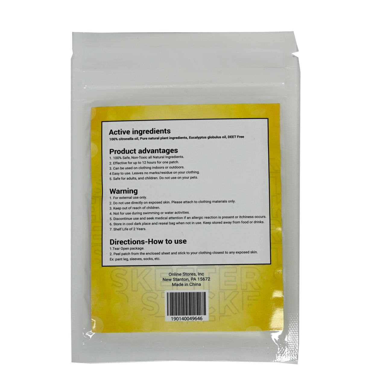 Skeeter Stickers Mosquito Repellent Patches - 60 Count