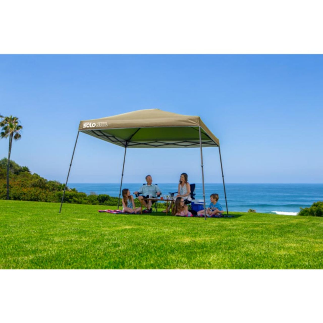 Solo Steel 90 11' x 11' Slant Leg Canopy - Khaki