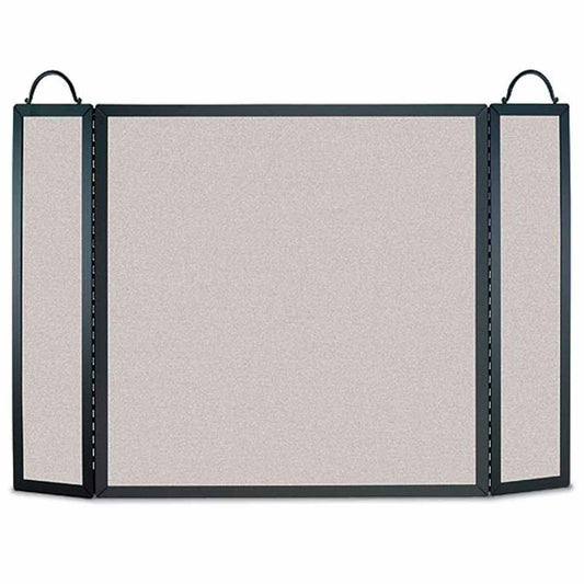 Pilgrim Traditional Straight-Top Three Panel Fireplace Screen - Black