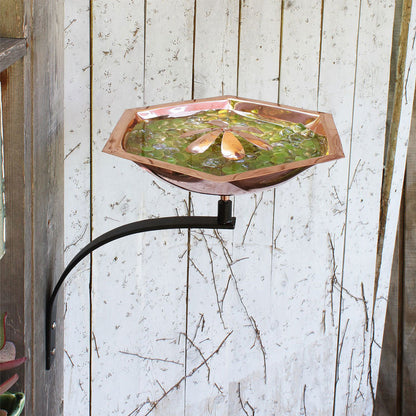 11.5" Copper Bee Fountain & Birdbath with Wall Mount Bracket