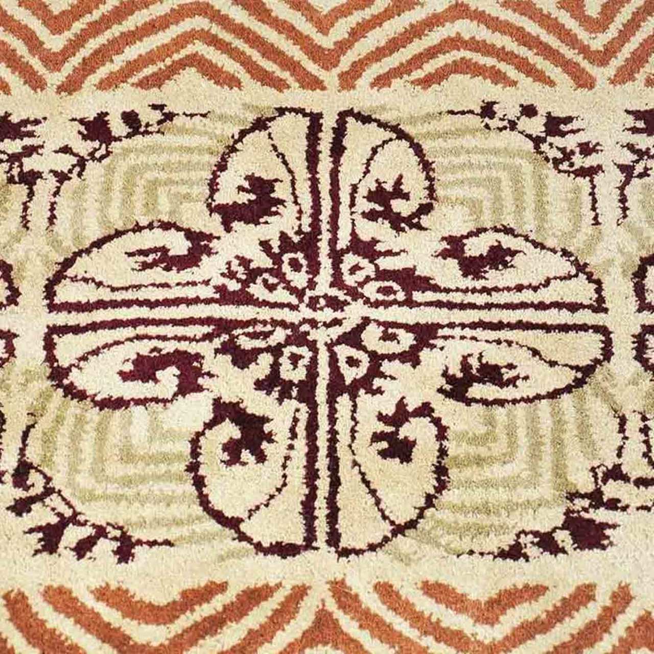 56" Rectangle Cocoa Art Deco Fireplace Rug