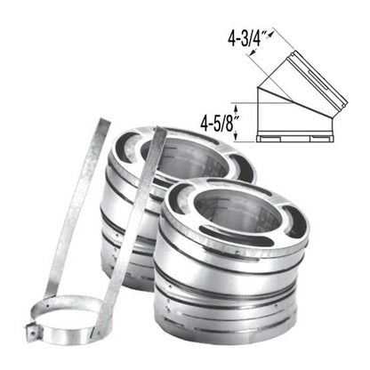 7'' DuraPlus 30 Degree Stainless Steel Elbow Kit - 7DP-E30SS