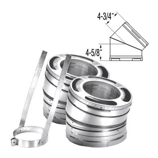 7'' DuraPlus 30 Degree Stainless Steel Elbow Kit - 7DP-E30SS