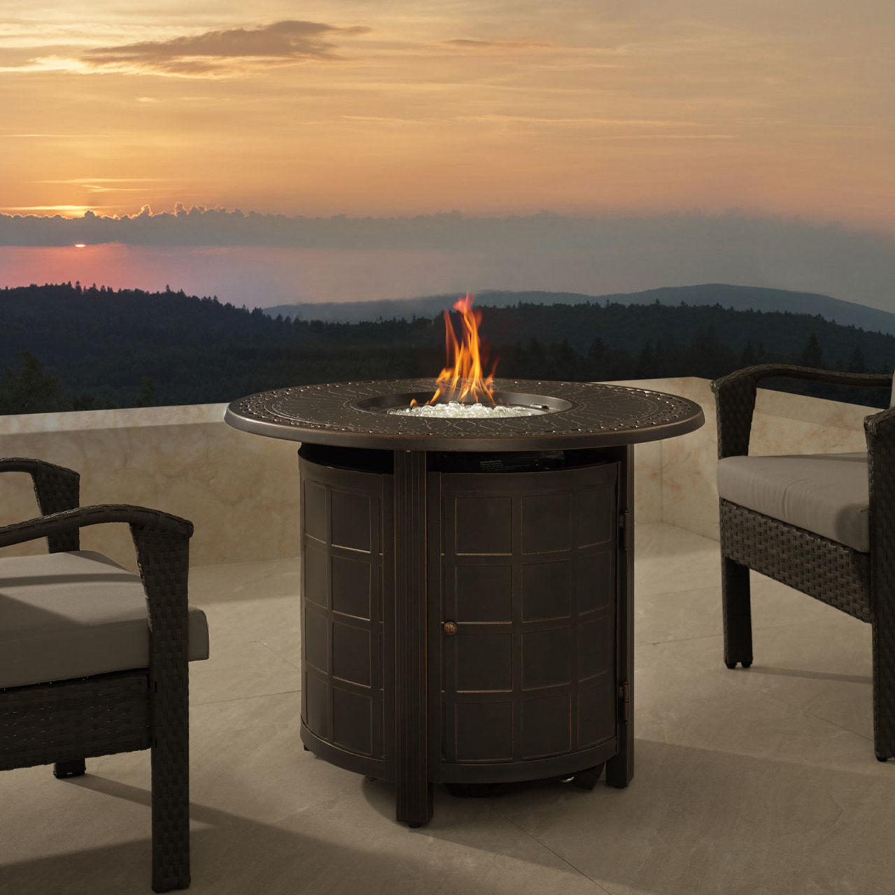 Columbia 34" Aluminum Round LPG Fire Pit