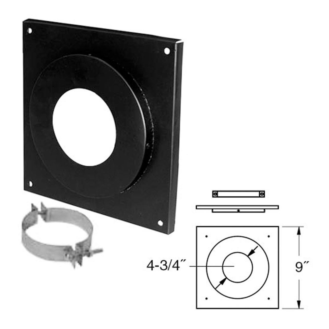 4'' PelletVent Pro Ceiling Support Firestop Spacer - 4PVP-FS