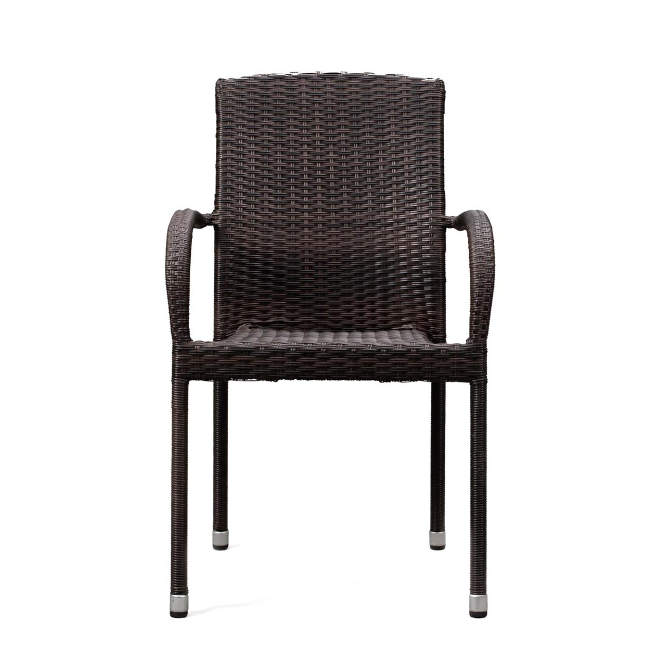 Set of 4 Outdoor Wicker Chairs - Mocha