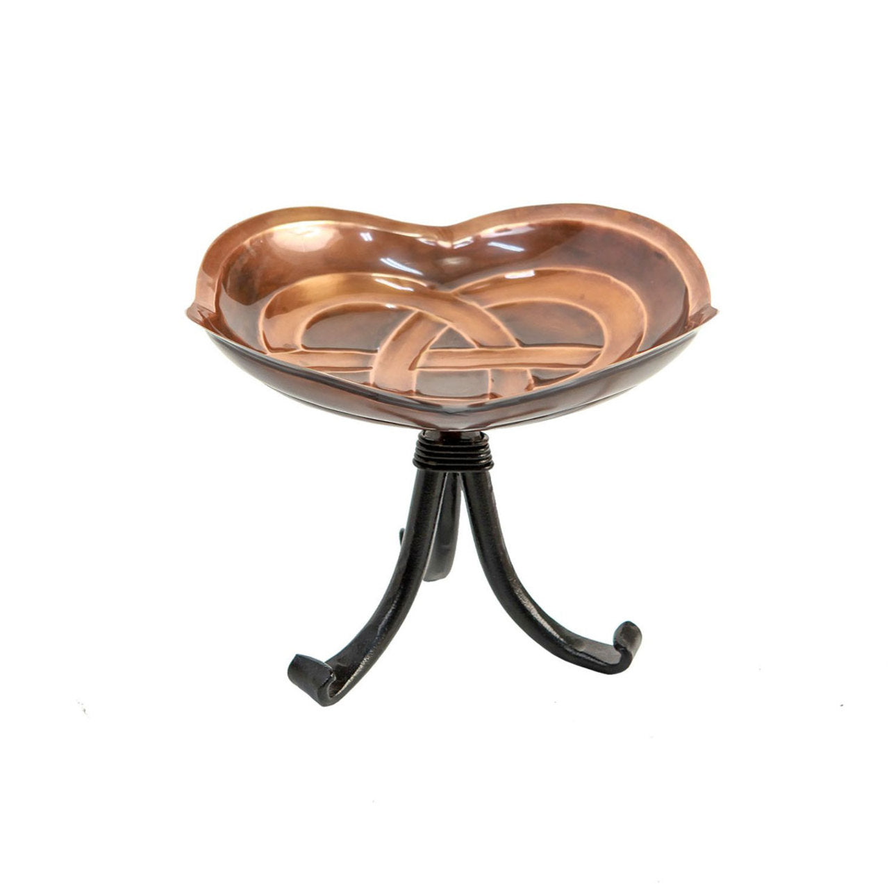 10.5" Dara Knot Copper Birdbath with Tripod Stand