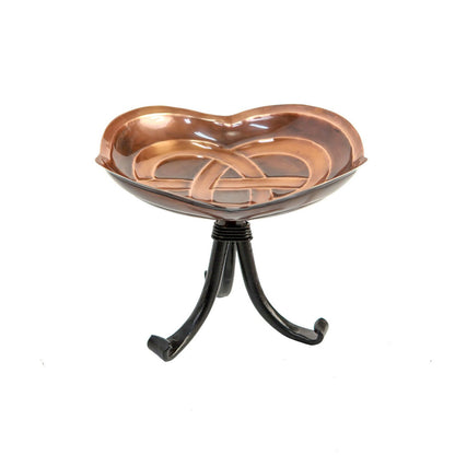 10.5" Dara Knot Copper Birdbath with Tripod Stand