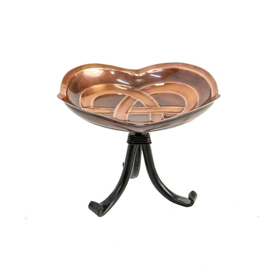 10.5" Dara Knot Copper Birdbath with Tripod Stand