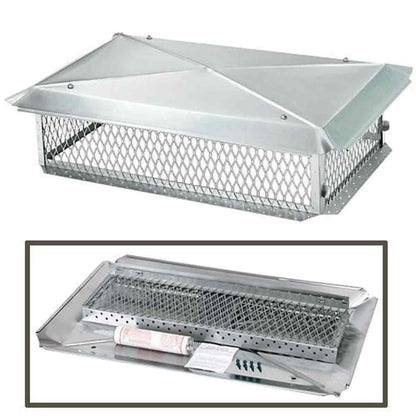 17" x 41" Stainless Steel Multi-Flue Knocked Down Chimney Cap