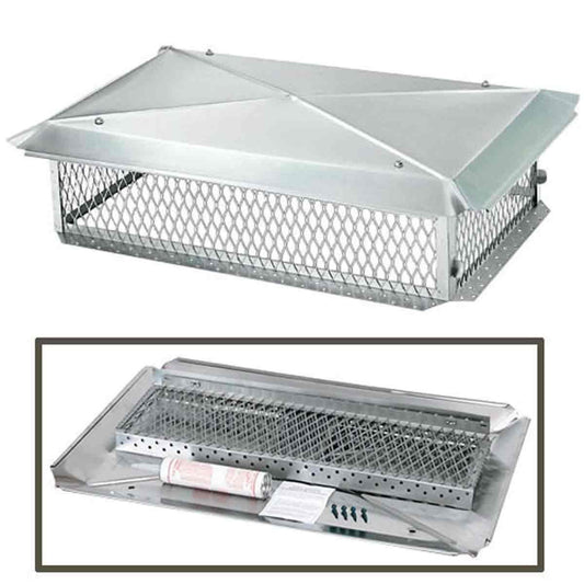 17" x 41" Stainless Steel Multi-Flue Knocked Down Chimney Cap