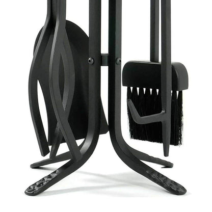 Pilgrim 5 Piece Forged Hearth Fireplace Toolset - Matte Black