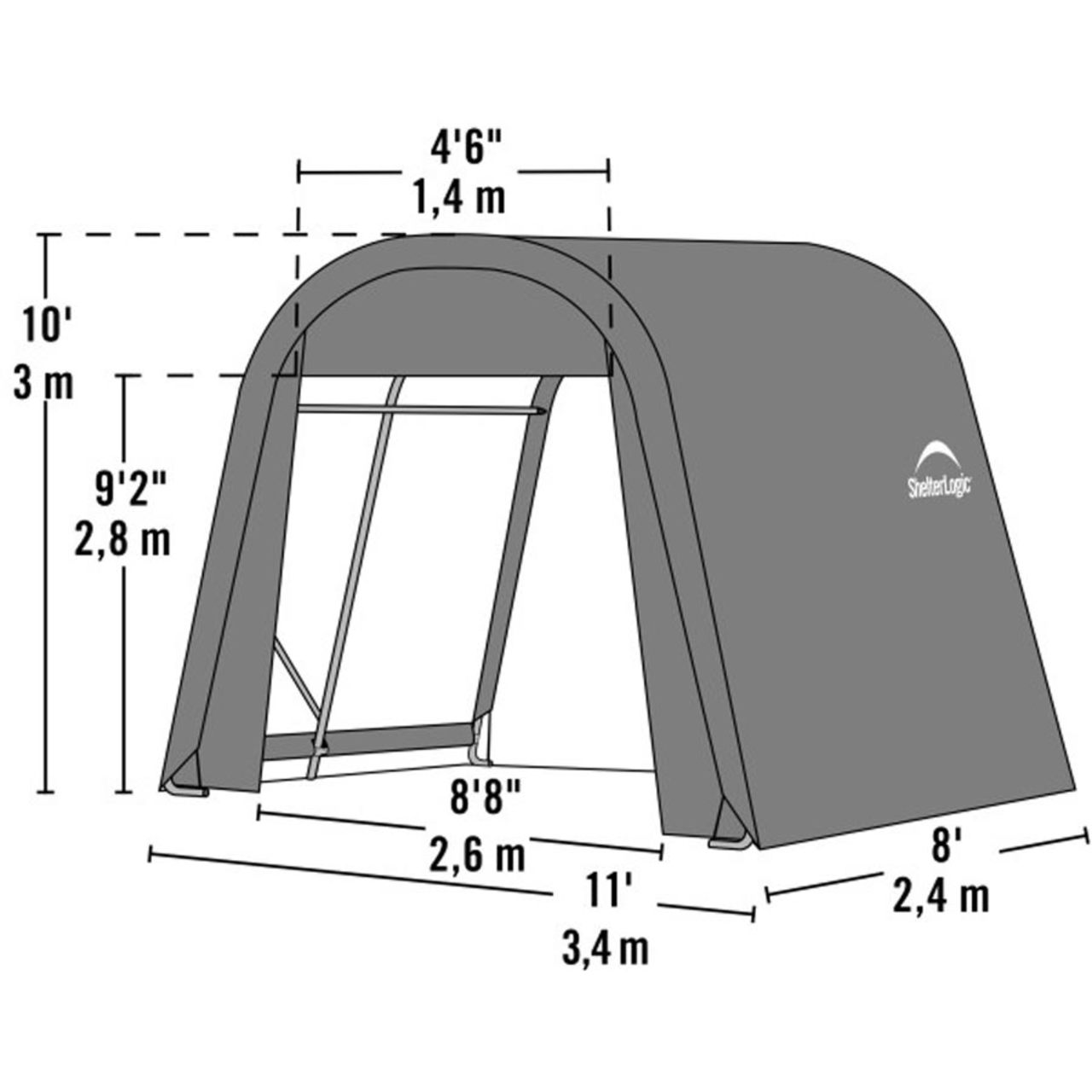 ShelterCoat 11' x 8' Wind & Snow Rated Garage  - Green