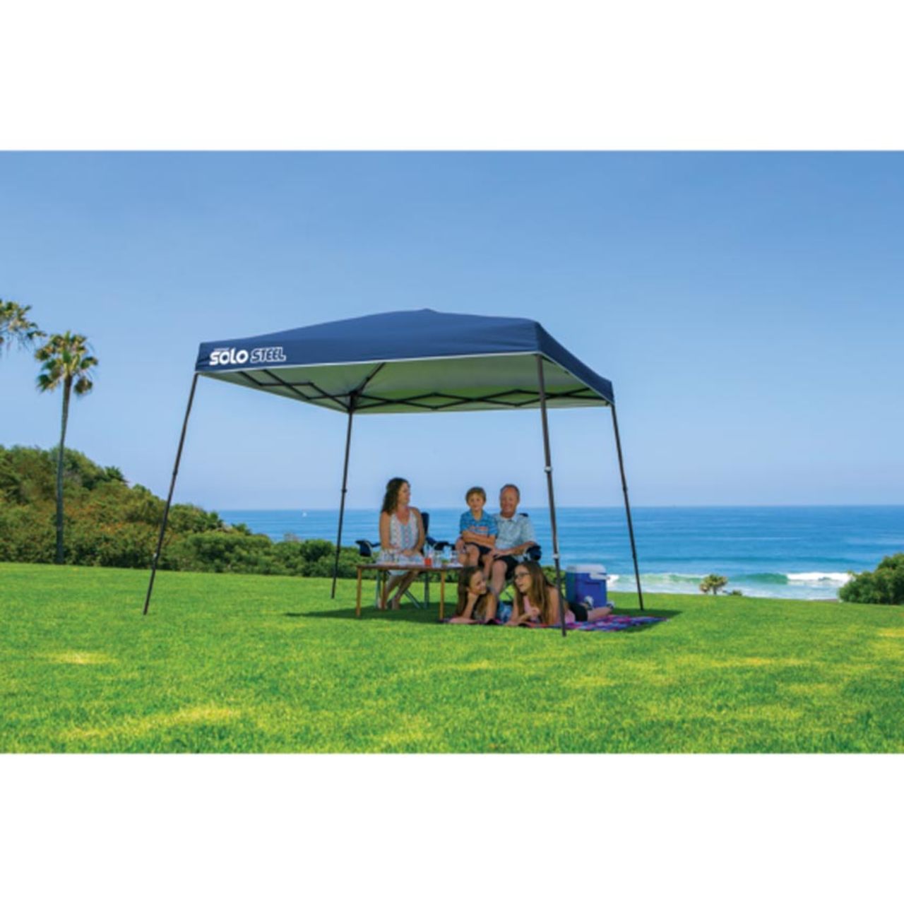 Solo Steel 72 11' x 11' Slant Leg Canopy - Midnight Blue