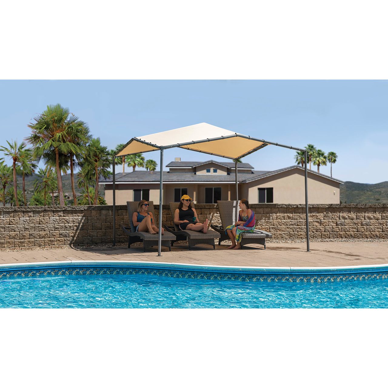 Pacifica 10' x 10' Gazebo Canopy - Marzipan Tan
