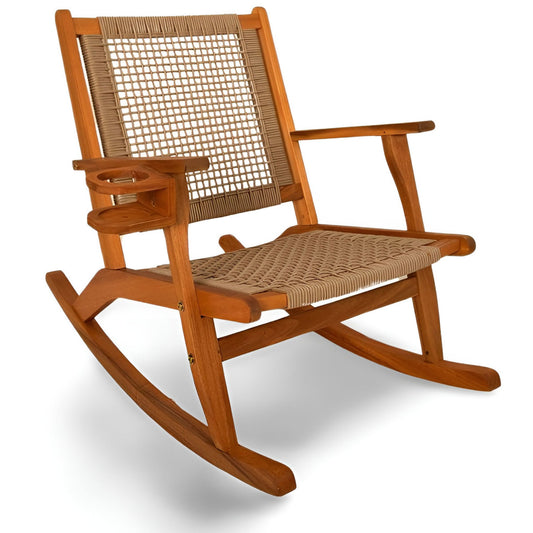 Fire Sense Vega Outdoor Rocking Chair with Beverage Holder - 65245