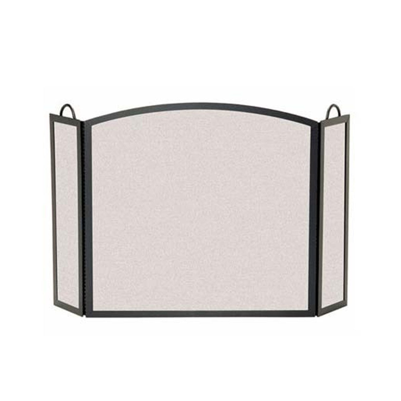 Pilgrim Full Arch Three Panel Fireplace Screen - Matte Black 46" Wide - 18204