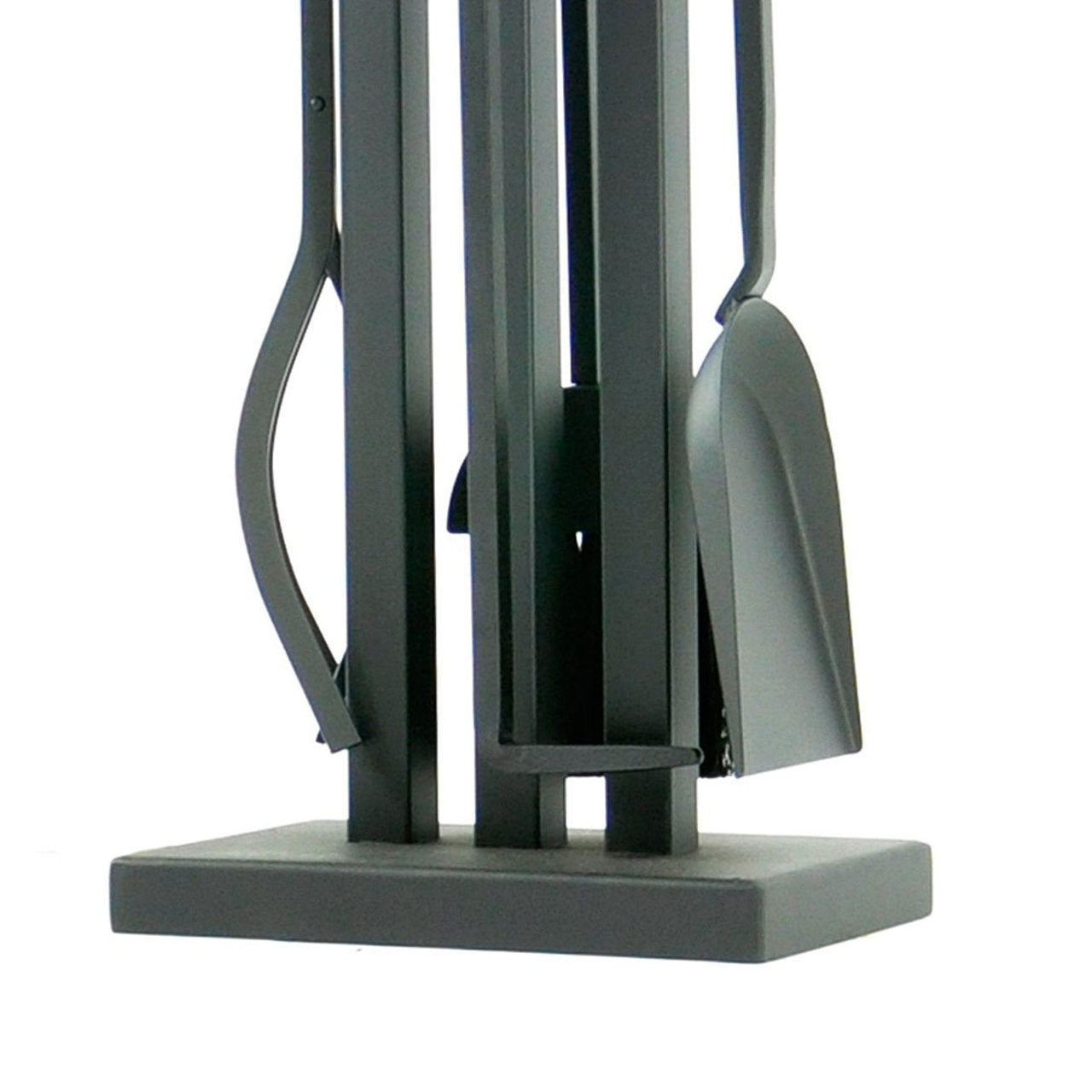Pilgrim 5 Piece Matte Black Contemporary Tool Set - Brushed Steel Handles