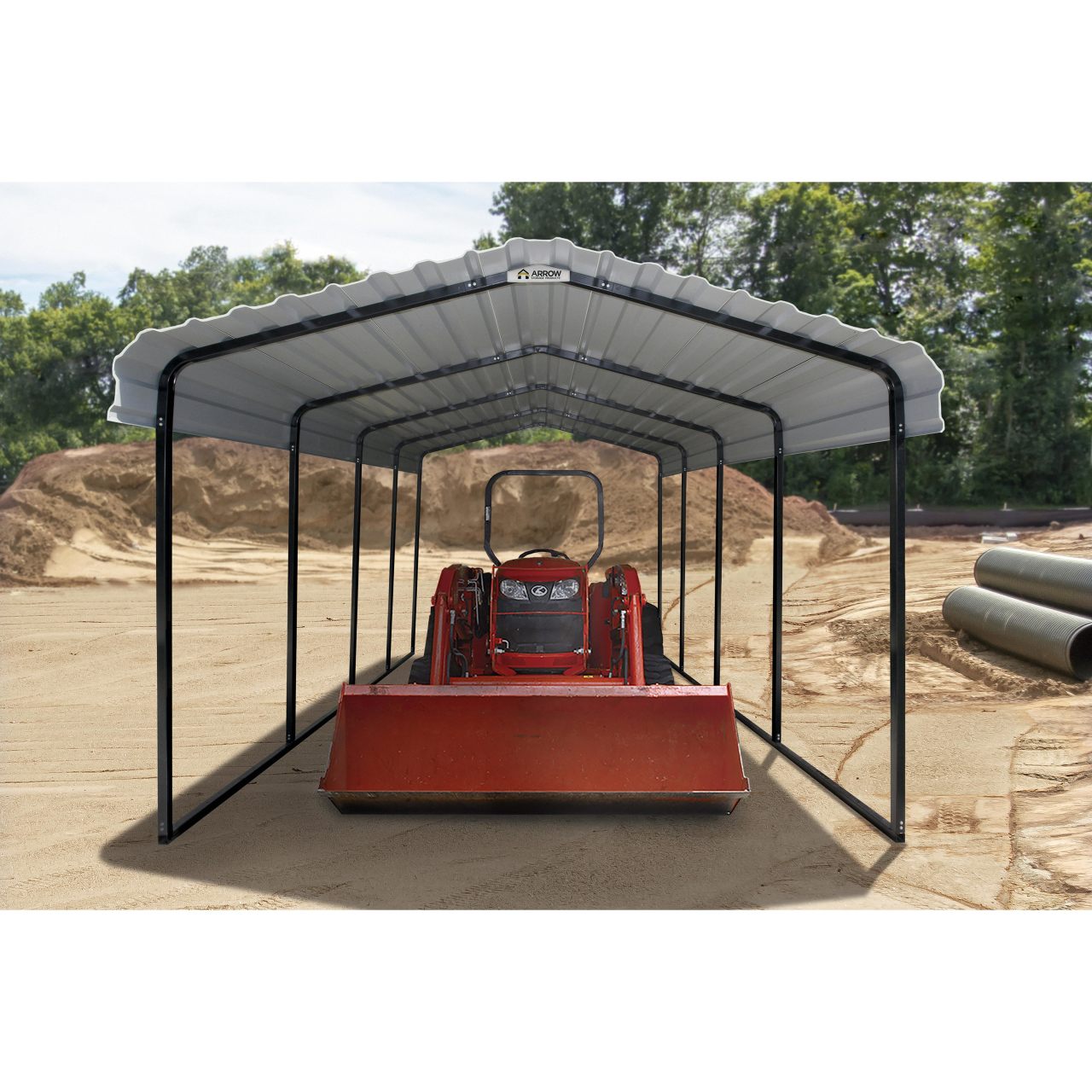 Arrow 12' x 20' x 9' Carport - Eggshell