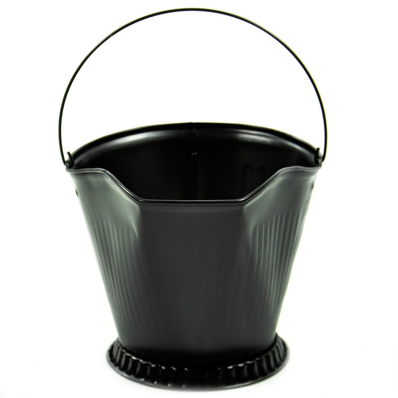 Black Fireplace Coal Hod with Wire Handle