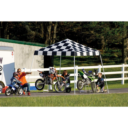Pop-Up HD 10' x 10' Slant Leg Canopy -  Checkered Flag