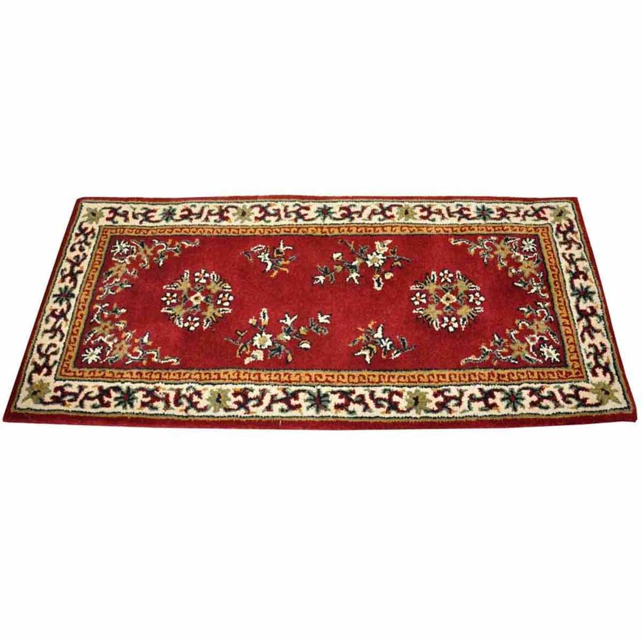 56" Rectangle Burgundy Oriental Fireplace Rug