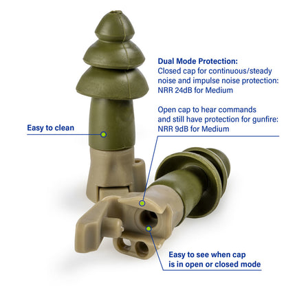 Moldex BattlePlugs Earplugs, NRR 24dB