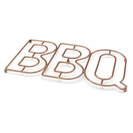 Rose Gold Metal " BBQ " Trivet