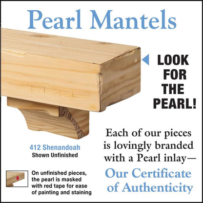 60" Shenandoah Unfinished Fireplace Shelf by Pearl Mantels