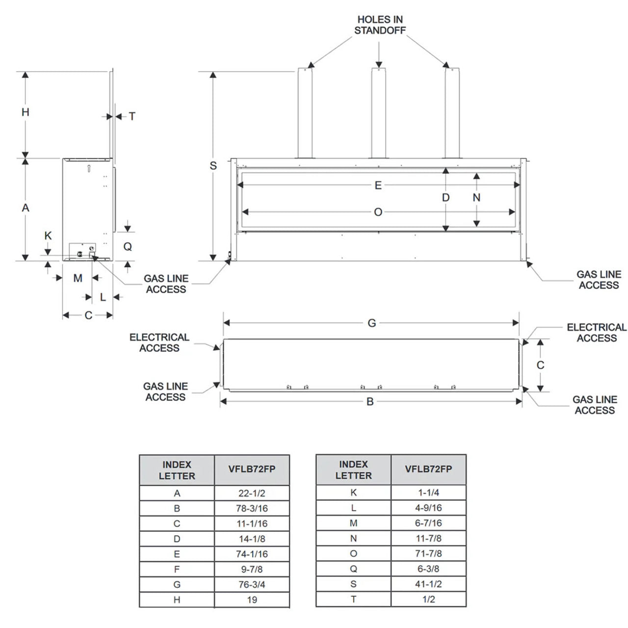 Empire 72" Boulevard Linear Fireplace - LP - VFLB72FP90P