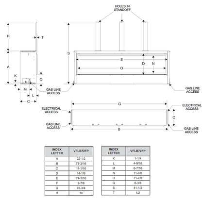 Empire 72" Boulevard Linear Fireplace - LP - VFLB72FP90P