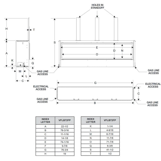 Empire 72" Boulevard Linear Fireplace - LP - VFLB72FP90P