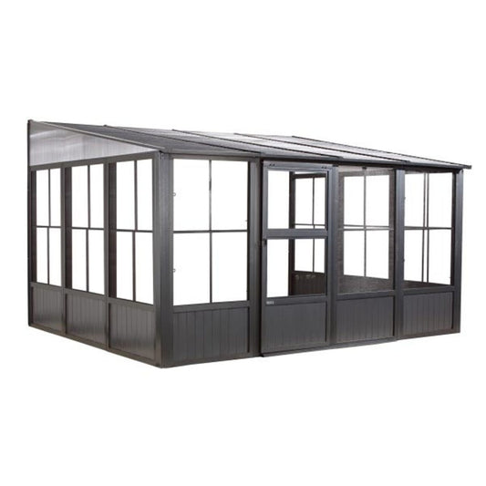 Charleston 10' x 13' Wall Mounted Solarium - Dark Gray