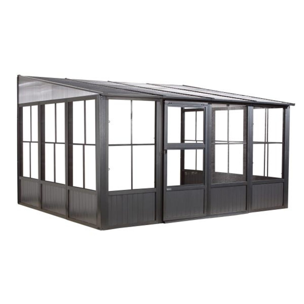 Charleston 10' x 13' Wall Mounted Solarium - Dark Gray
