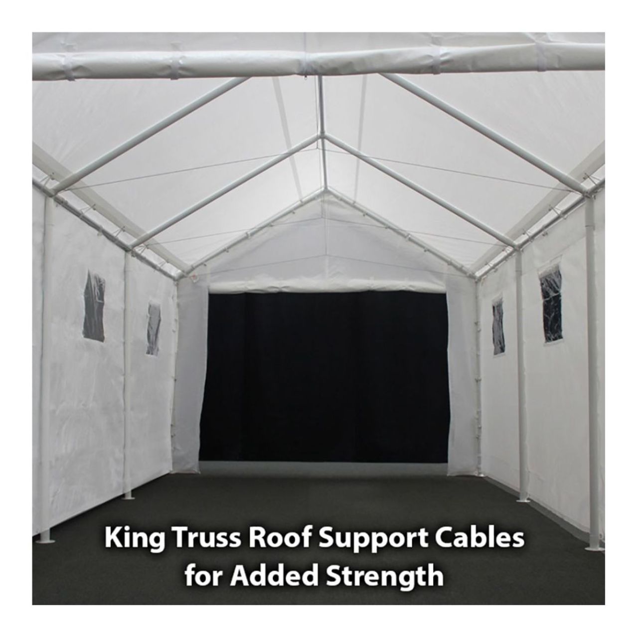 King Canopy  10' x 20' White 8 Leg Enclosed Canopy