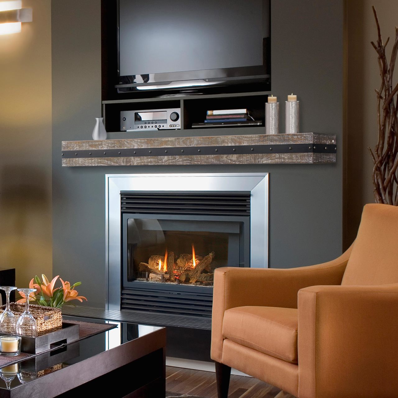 48" Bedford Fireplace Shelf by Pearl Mantels - Gristmill Finish