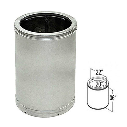 20'' x 36'' DuraTech Galvanized Chimney Pipe - 20DT-36