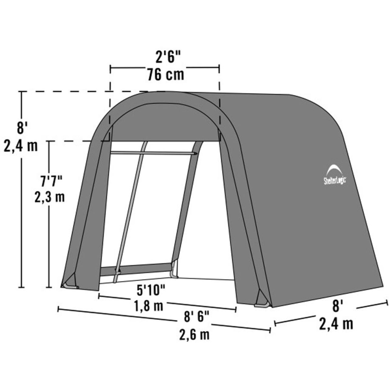 ShelterCoat 8' x 8' Wind & Snow Rated Garage  - Gray
