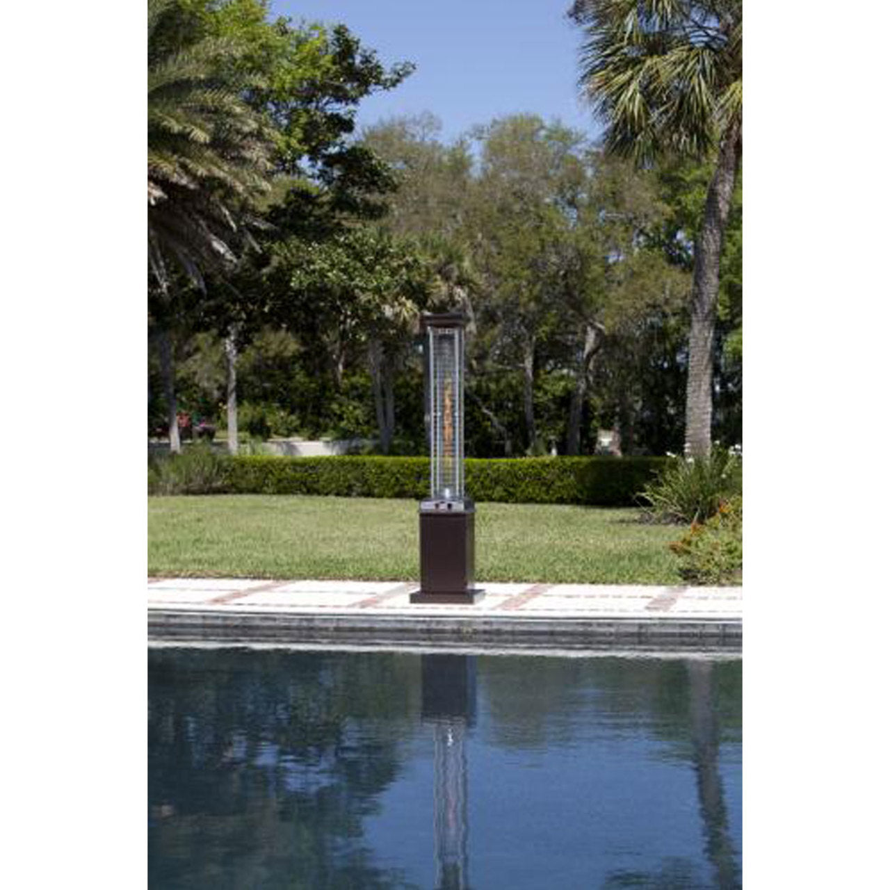 Hammered Bronze Finish Square Flame Patio Heater
