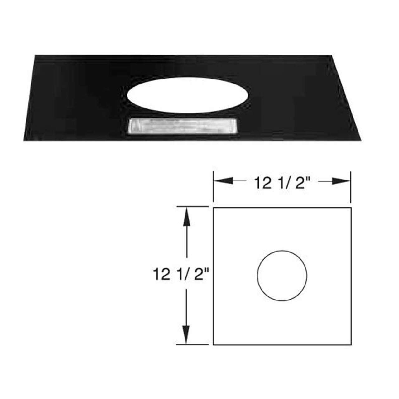 3" Selkirk VP Pellet Vent Pipe Black Trim Plate - 3VP-TP
