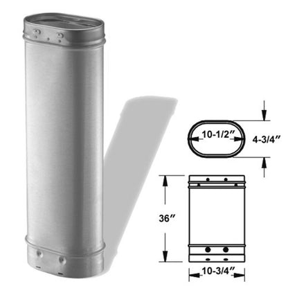 8'' x 36'' DuraLiner Oval Rigid Chimney Relining Pipe - 8DLR-36O