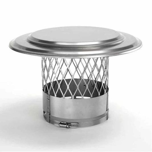 8" HomeSaver UltraPro Rain Cap for Collar Plate - Silver