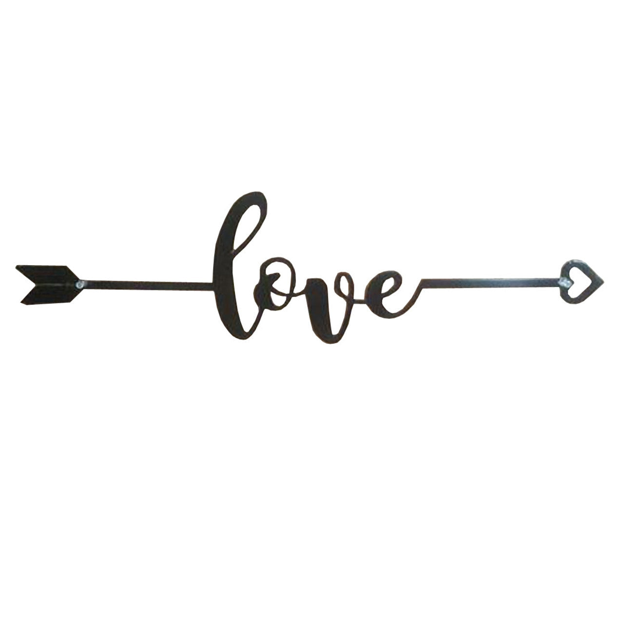 22" Decorative Metal Art - Love Arrow in Black or White