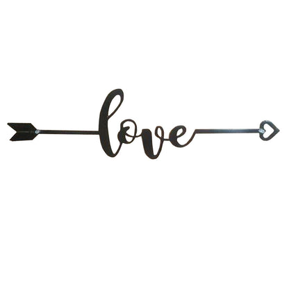 22" Decorative Metal Art - Love Arrow in Black or White