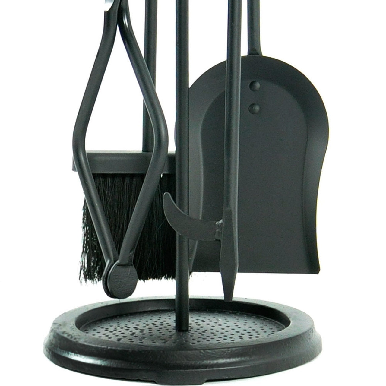 5 Piece Black Wrought Iron Fireplace Tool Set - F-1070