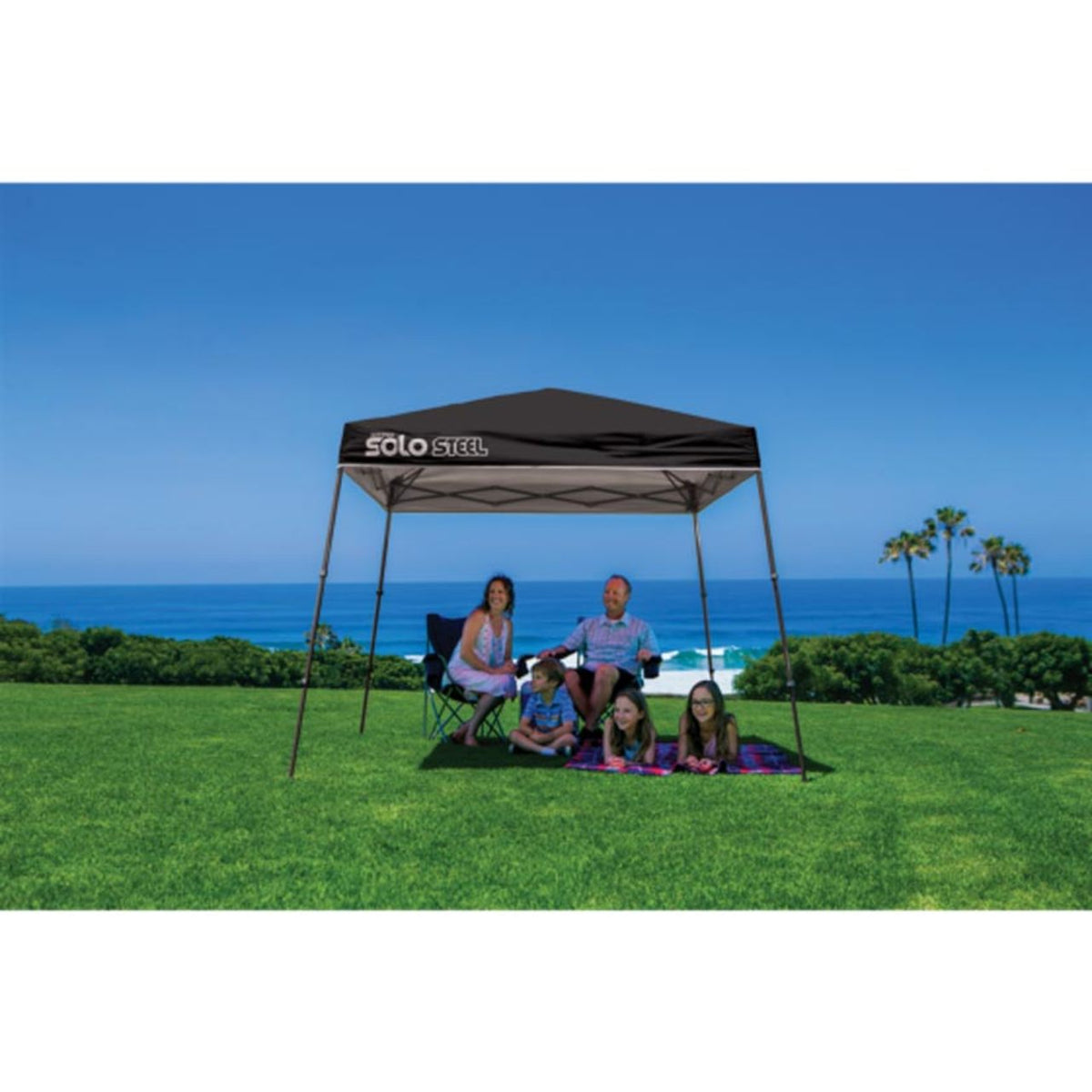 Solo Steel 50 9' x 9' Slant Leg Canopy - Black