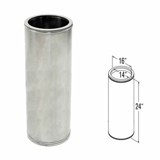 14" x 24" DuraTech Stainless Steel Chimney Pipe