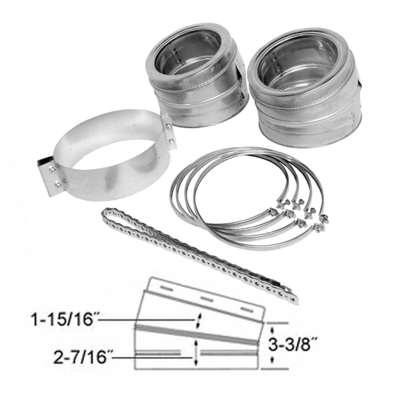 5" SuperPro Stainless Steel 15 Deg. Elbow Kit - SPR5EL15K