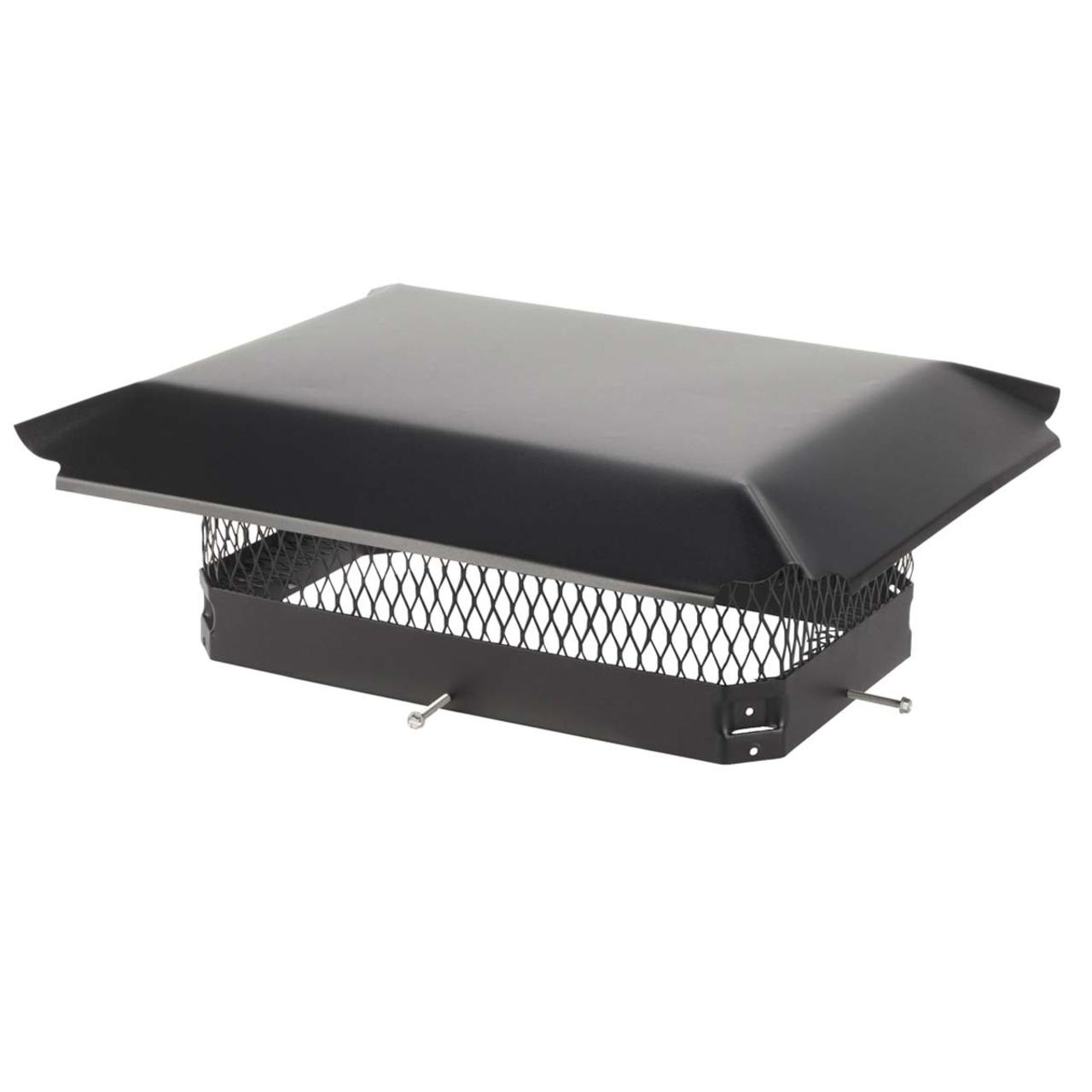 10" x 17" Black Galvanized Oval Single Flue Chimney Cap-5/8" Mesh