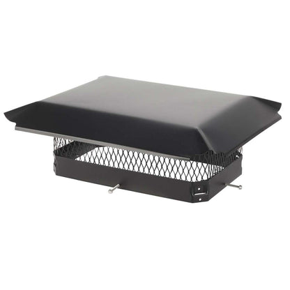 10" x 17" Black Galvanized Oval Single Flue Chimney Cap-5/8" Mesh